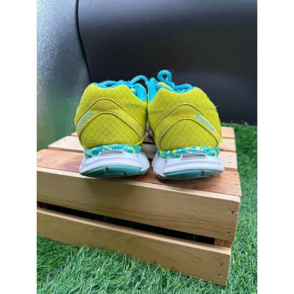 Reebok SmoothFlex Running Shoes - Neon Green/Blue- Size 6.5W - Picture 10 of 11
